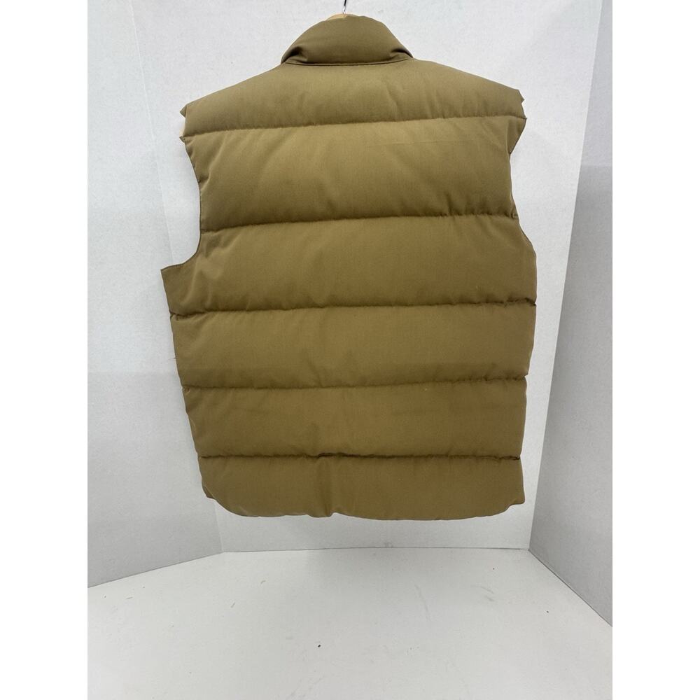 Vintage Cabellas Puffer Vest Size Large USA Down Jacket Goose 90s Tan Beige - Picture 5 of 6
